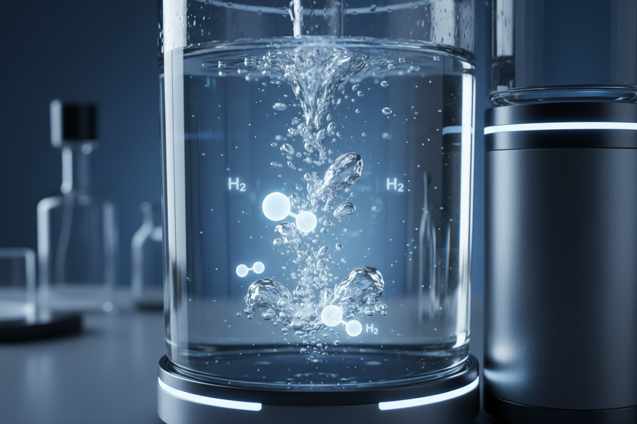 molecular-hydrogen-water-health-therapeutic-high-tech-colour-deep navy-blue-grey-white-no-text-only-image